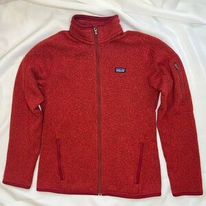 Patagonia Better Sweater Women Full Zip Fleece Small Fire Red
